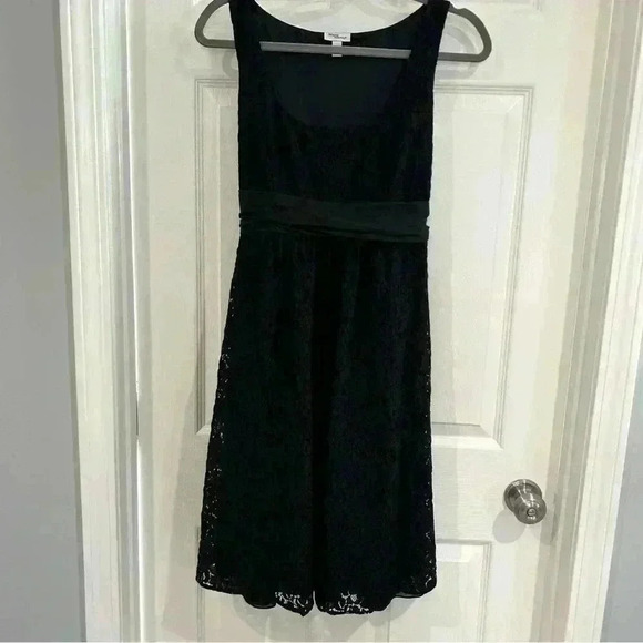 Mimi Maternity Lace Empire Waist Sleeveless Black Cocktail Party Dress Size M - Picture 2 of 16